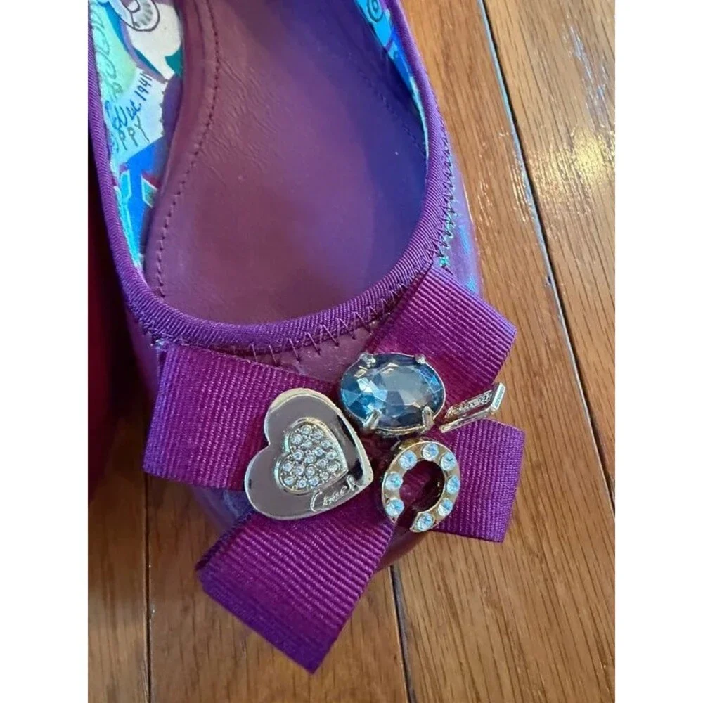 Coach Poppy Caper Violet Patent Leather ballet flats Shoes Sz 8